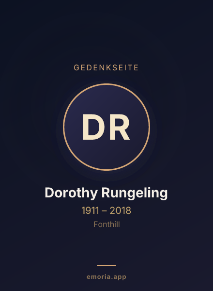Gedenkportrait von Dorothy Rungeling