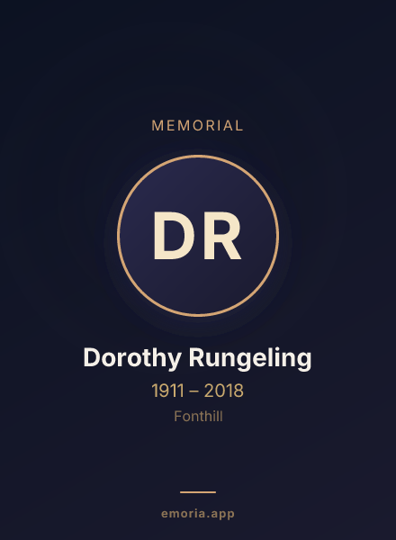 Memorial portrait of Dorothy Rungeling