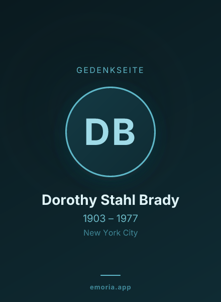 Gedenkportrait von Dorothy Stahl Brady
