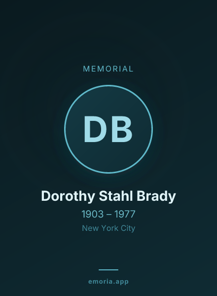 Memorial portrait of Dorothy Stahl Brady