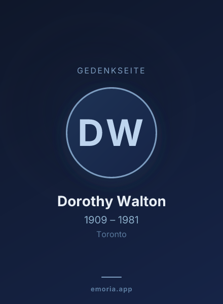 Gedenkportrait von Dorothy Walton