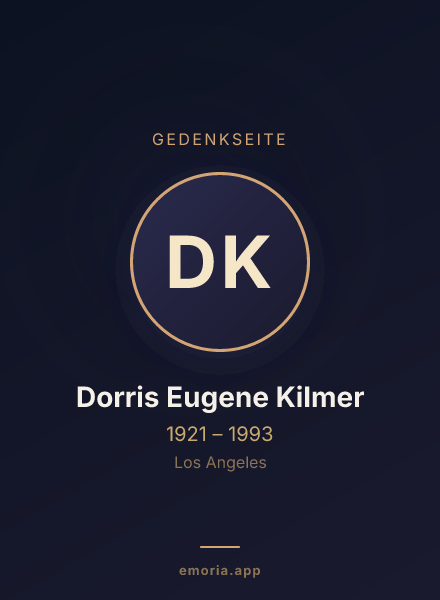 Gedenkportrait von Dorris Eugene Kilmer