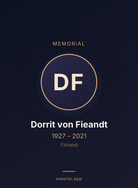 Memorial portrait of Dorrit von Fieandt