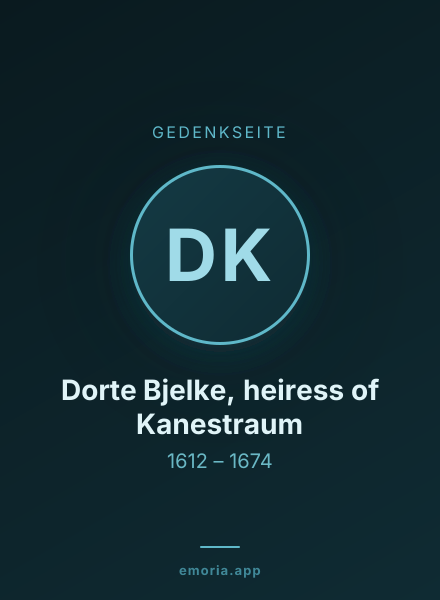 Gedenkportrait von Dorte Bjelke, heiress of Kanestraum