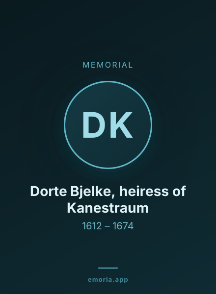 Memorial portrait of Dorte Bjelke, heiress of Kanestraum