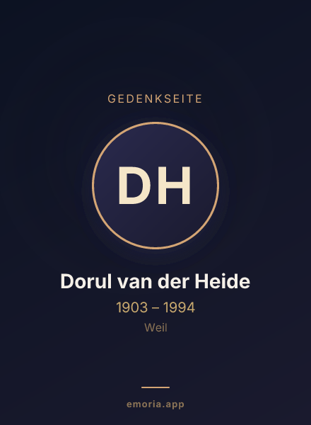 Gedenkportrait von Dorul van der Heide