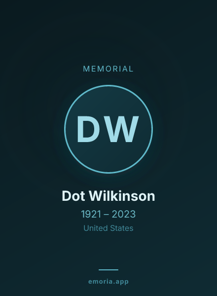 Memorial portrait of Dot Wilkinson