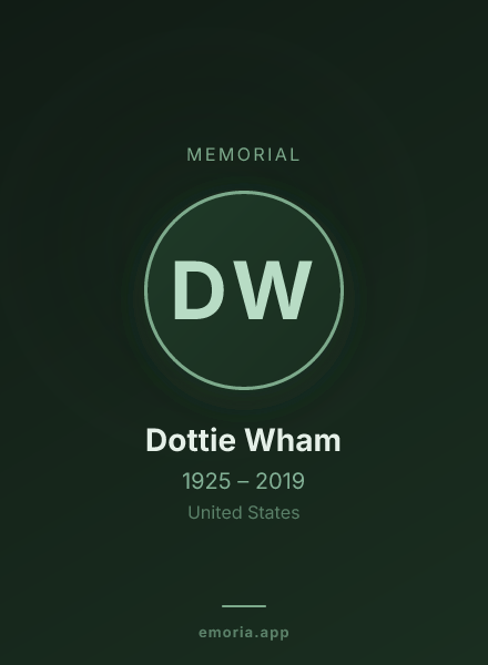 Memorial portrait of Dottie Wham