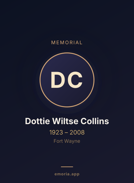 Memorial portrait of Dottie Wiltse Collins