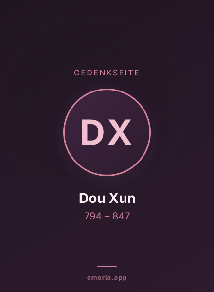 Gedenkportrait von Dou Xun