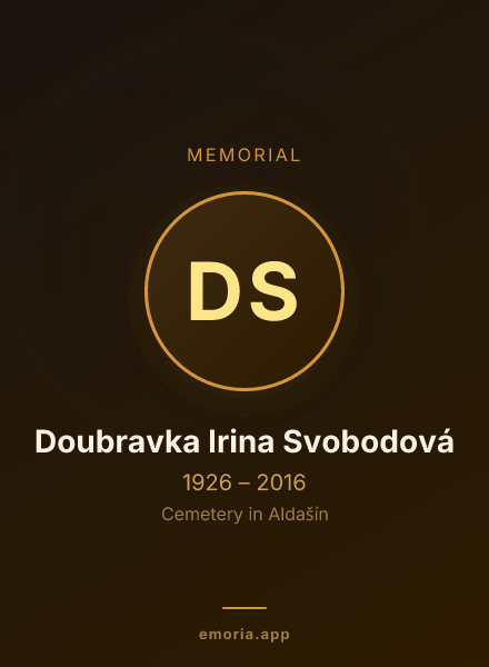 Memorial portrait of Doubravka Irina Svobodová