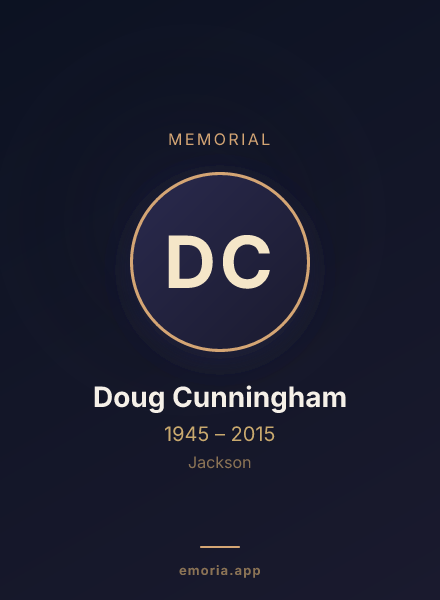 Memorial portrait of Doug Cunningham