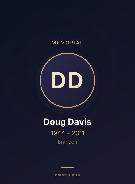 Memorial portrait of Doug Davis