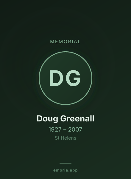Memorial portrait of Doug Greenall