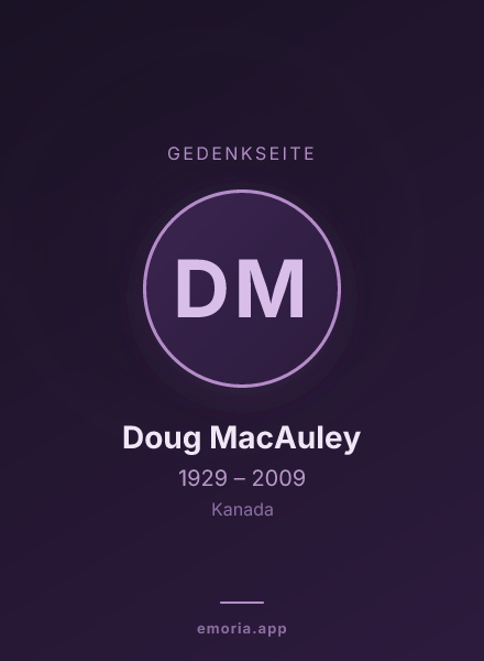Gedenkportrait von Doug MacAuley