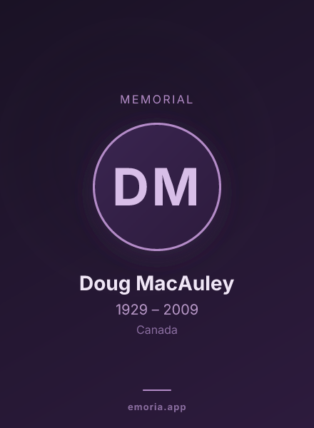 Memorial portrait of Doug MacAuley