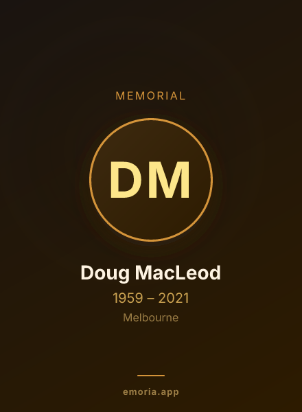 Memorial portrait of Doug MacLeod