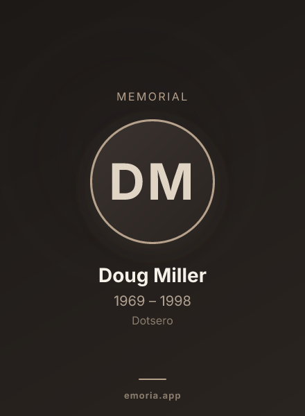 Memorial portrait of Doug Miller