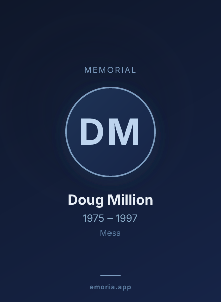 Memorial portrait of Doug Million