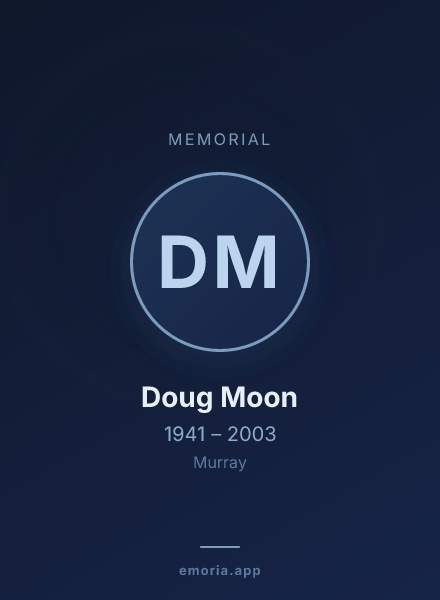 Memorial portrait of Doug Moon