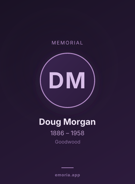 Memorial portrait of Doug Morgan