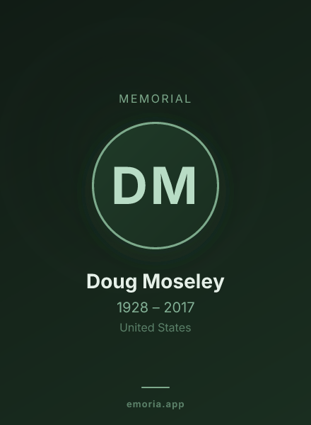 Memorial portrait of Doug Moseley
