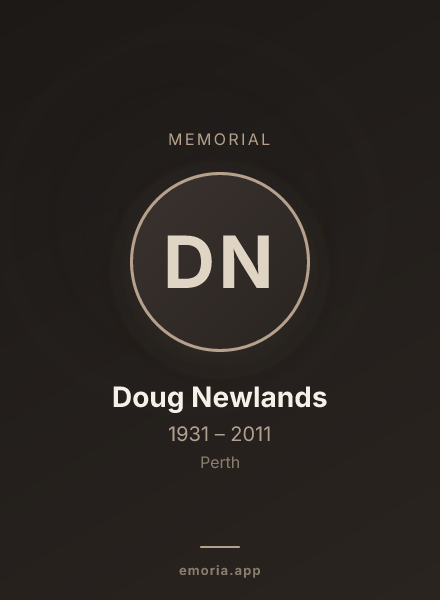 Memorial portrait of Doug Newlands