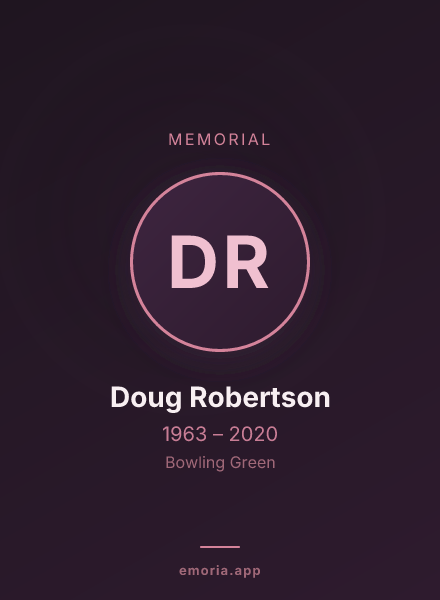 Memorial portrait of Doug Robertson