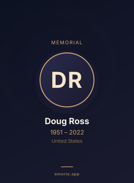 Memorial portrait of Doug Ross
