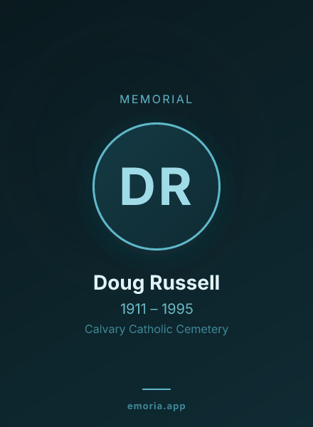 Memorial portrait of Doug Russell