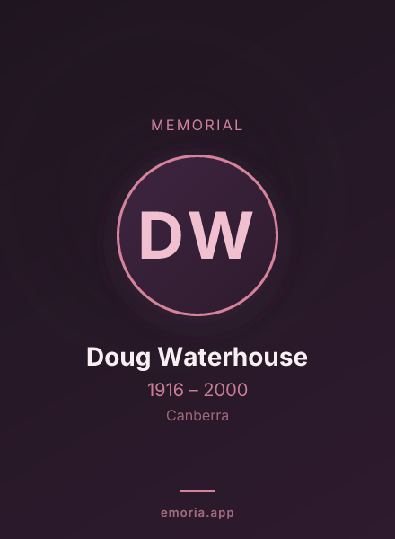 Memorial portrait of Doug Waterhouse