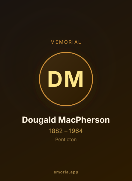 Memorial portrait of Dougald MacPherson