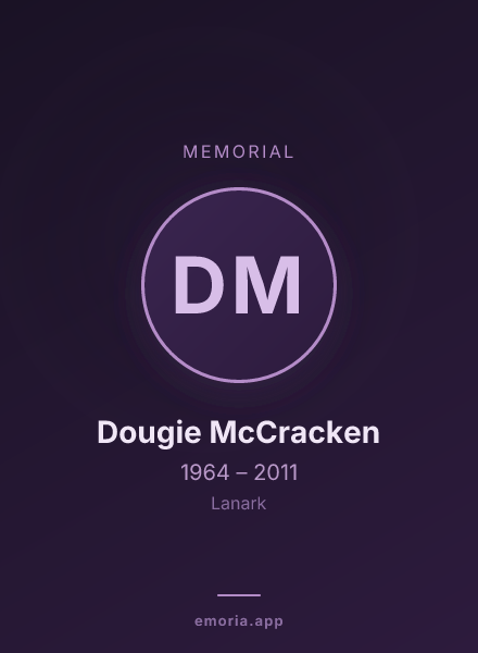 Memorial portrait of Dougie McCracken
