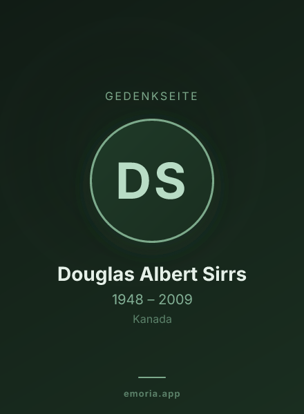 Gedenkportrait von Douglas Albert Sirrs
