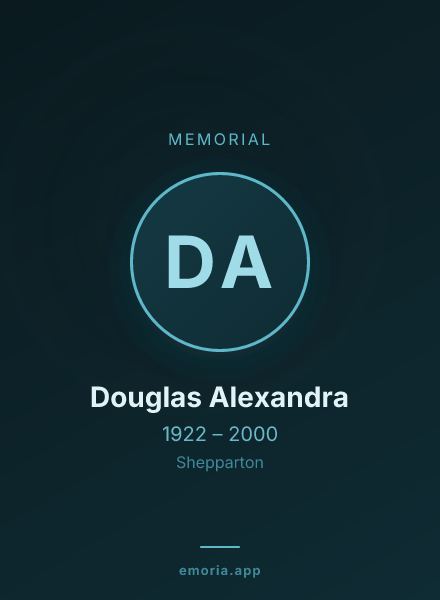 Memorial portrait of Douglas Alexandra