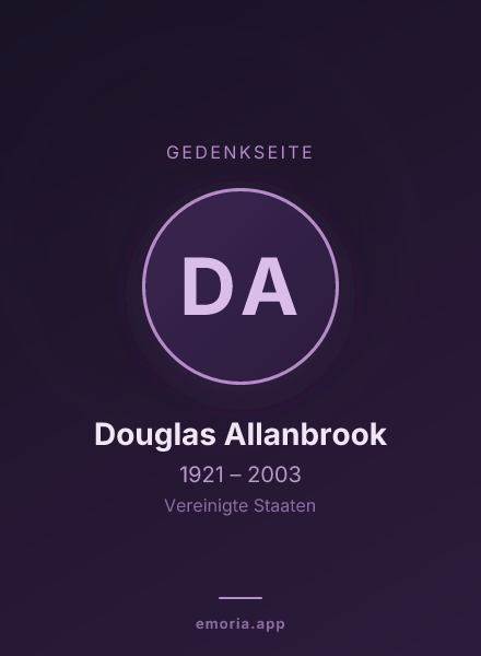 Gedenkportrait von Douglas Allanbrook