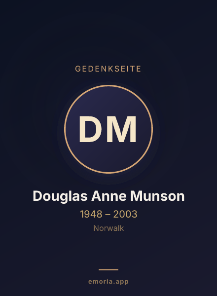 Gedenkportrait von Douglas Anne Munson