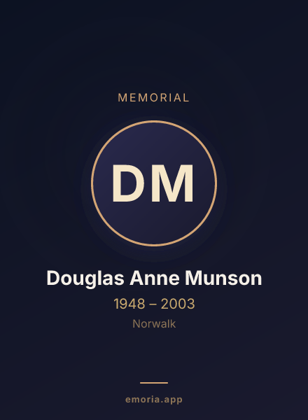Memorial portrait of Douglas Anne Munson
