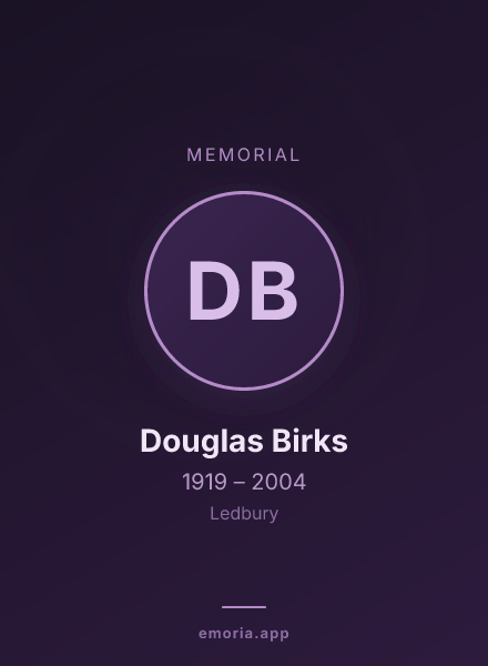 Memorial portrait of Douglas Birks
