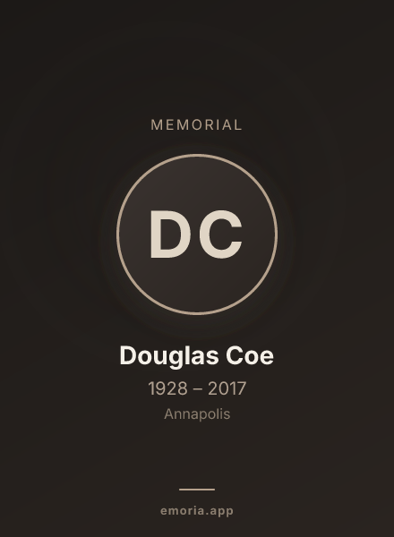 Memorial portrait of Douglas Coe