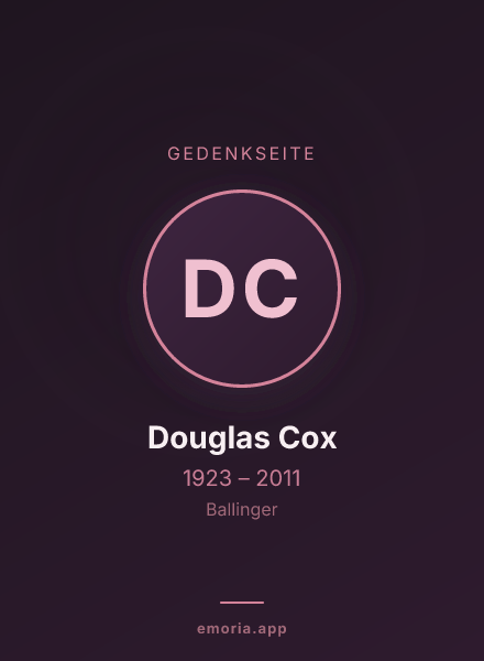 Gedenkportrait von Douglas Cox