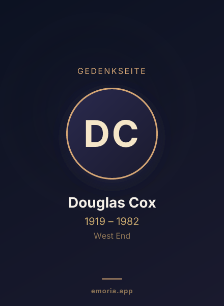 Gedenkportrait von Douglas Cox
