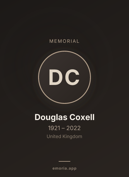 Memorial portrait of Douglas Coxell
