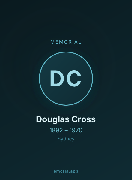 Memorial portrait of Douglas Cross