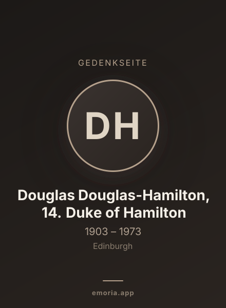Gedenkportrait von Douglas Douglas-Hamilton, 14. Duke of Hamilton