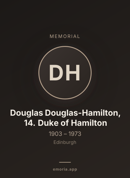Memorial portrait of Douglas Douglas-Hamilton, 14. Duke of Hamilton