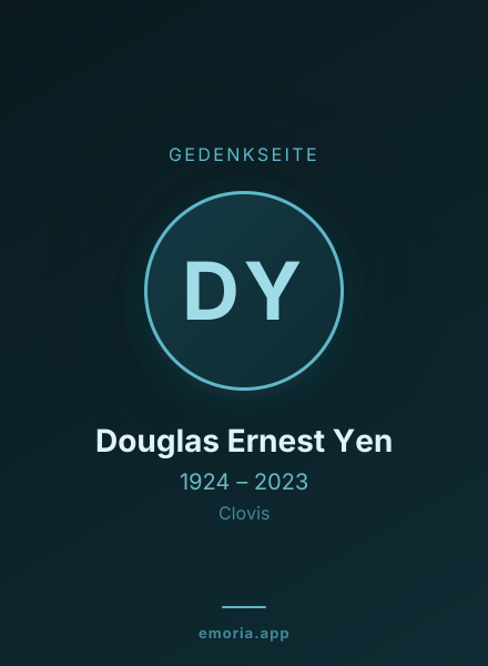 Gedenkportrait von Douglas Ernest Yen
