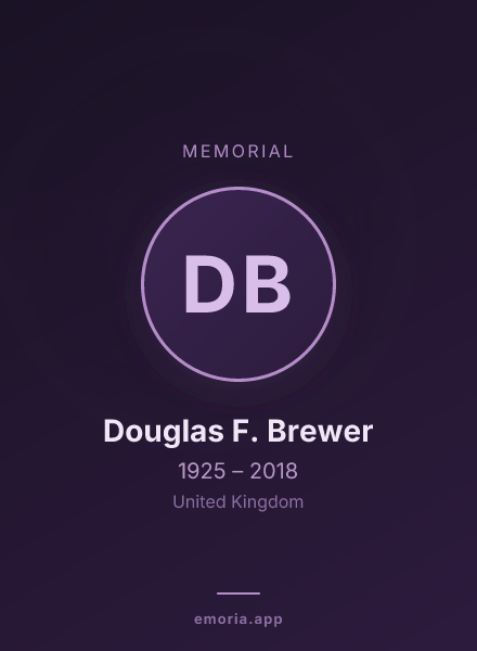 Memorial portrait of Douglas F. Brewer