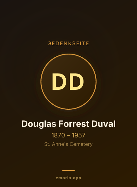 Gedenkportrait von Douglas Forrest Duval