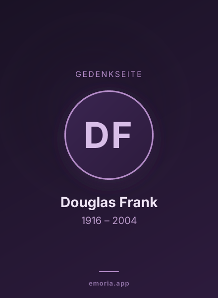 Gedenkportrait von Douglas Frank